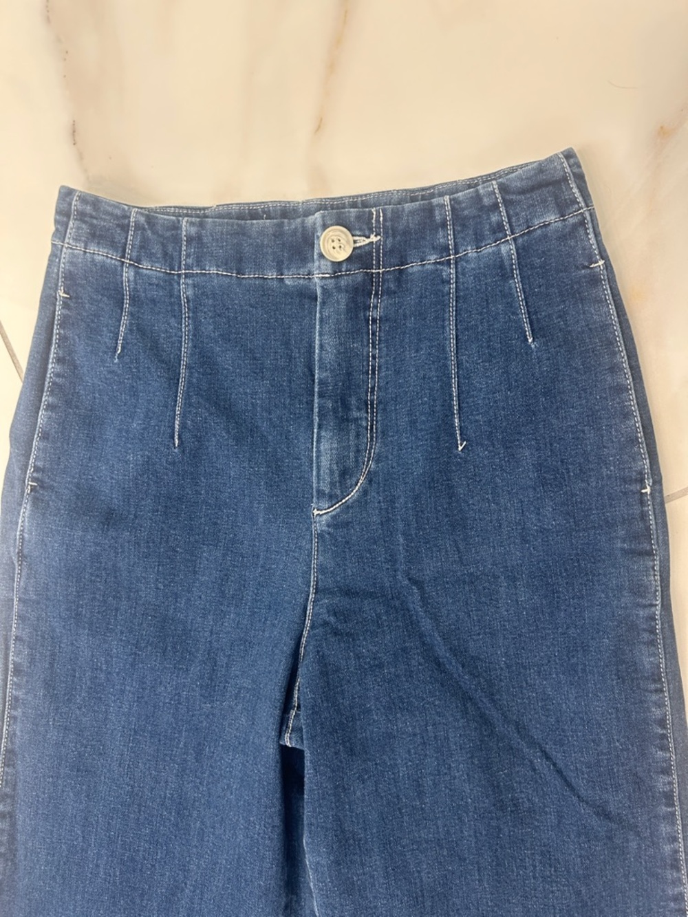 Pilcro and the Letterpress Dark Blue Cropped Wide-Leg Jeans - Picture 7 of 7